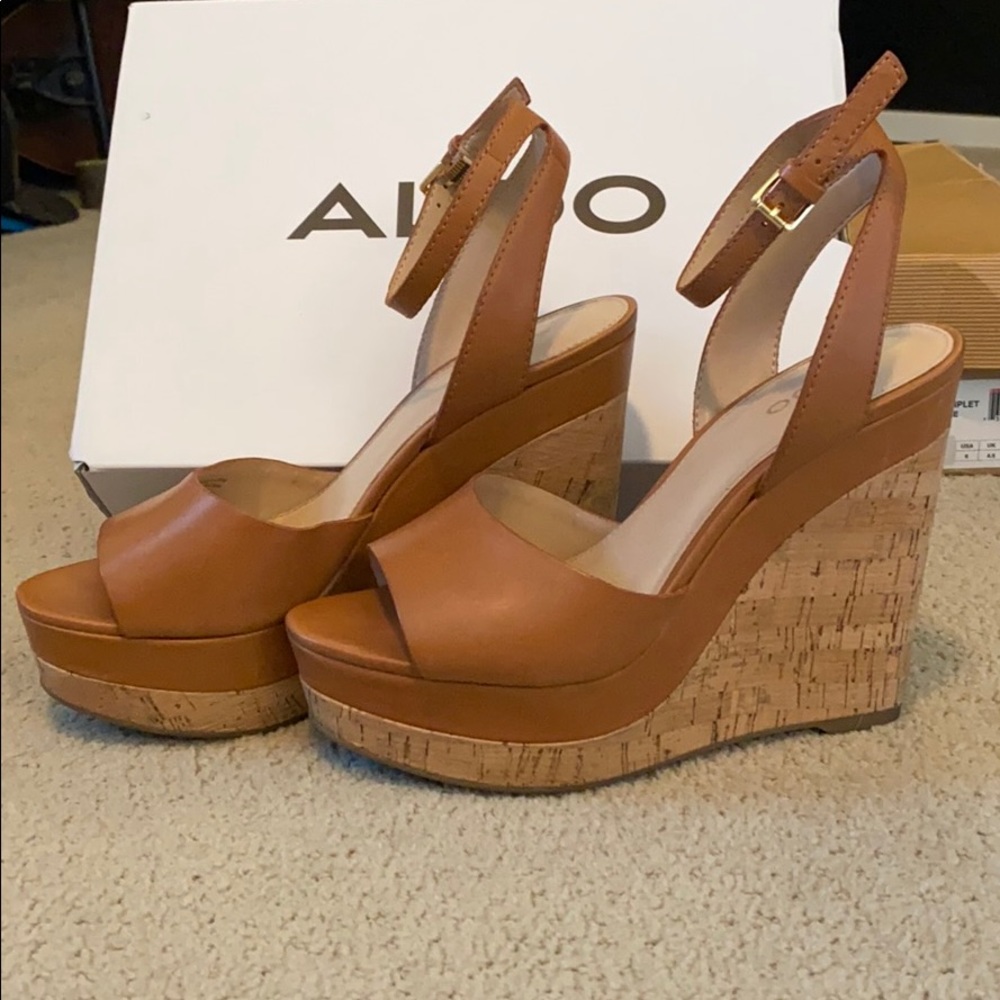ALDO Leather/Cork Wedges